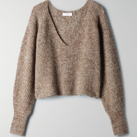 Aritzia Sweaters - Aritzia Babaton Tessin Sweater Alpaca Wool Heather Natural Tan Size Small